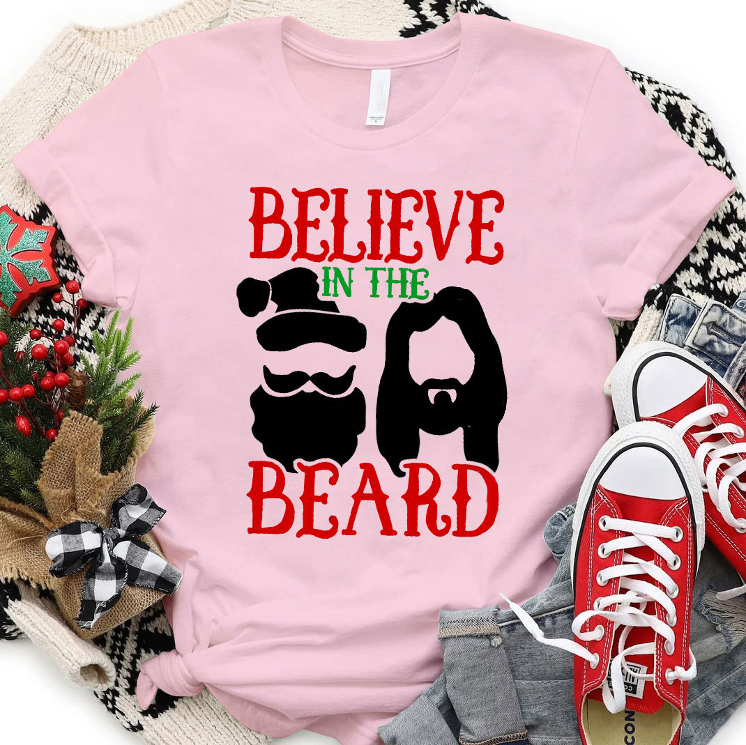 Believe In The Beard Christian Christmas T-Shirt