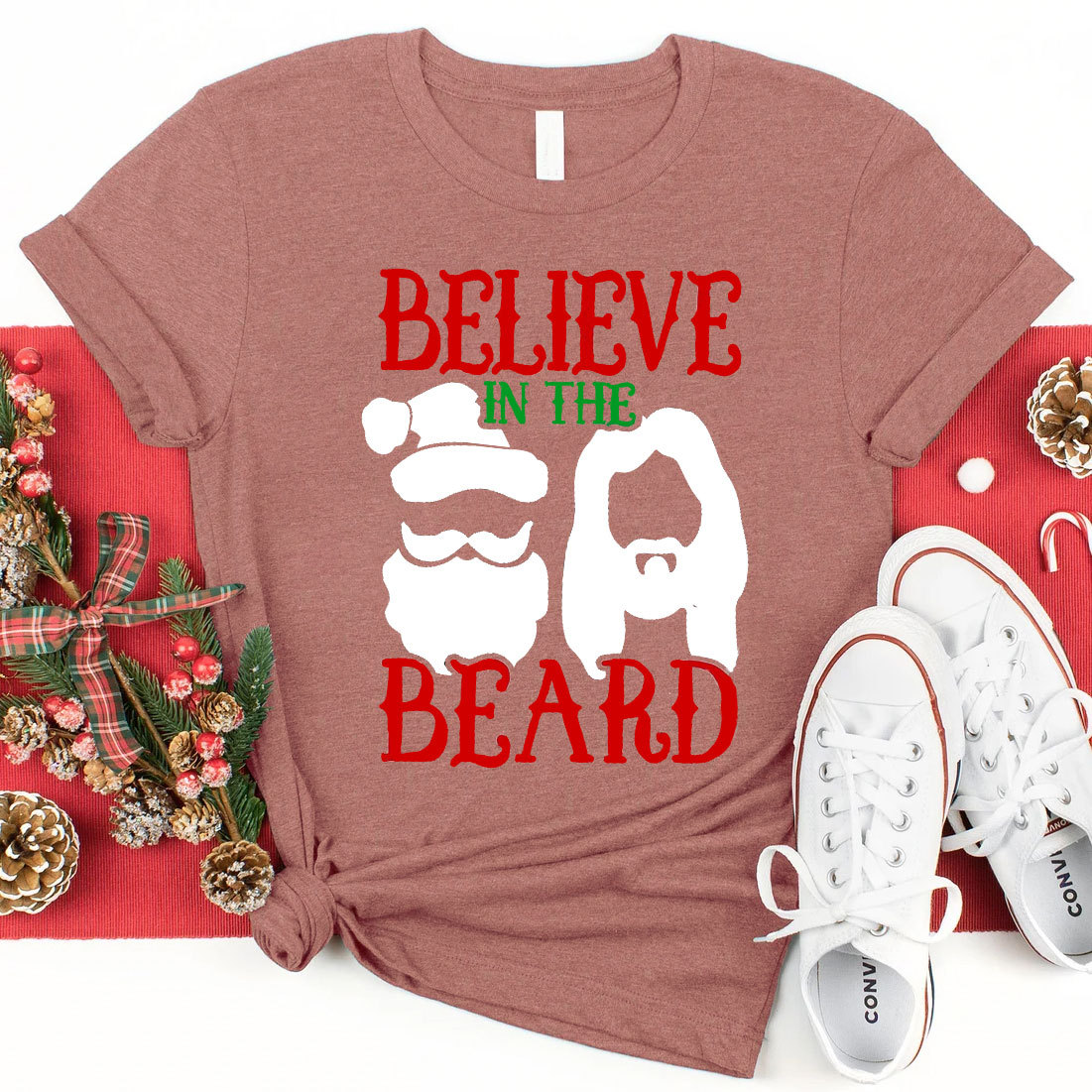 Believe In The Beard Christian Christmas T-Shirt
