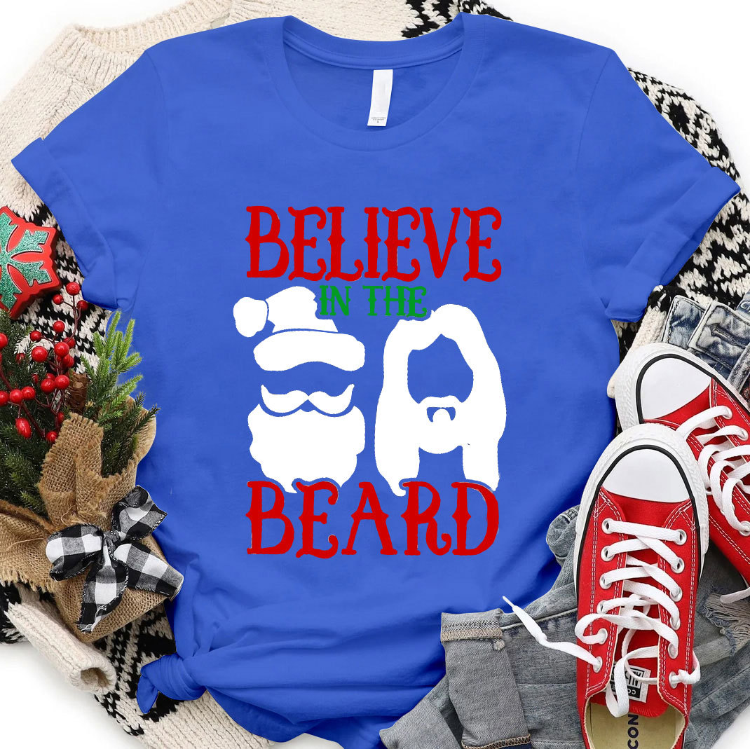 Believe In The Beard Christian Christmas T-Shirt