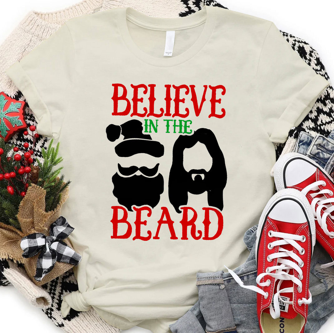 Believe In The Beard Christian Christmas T-Shirt
