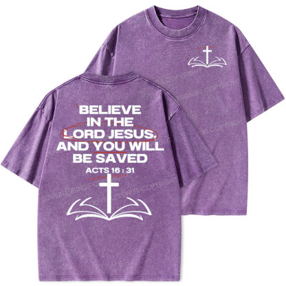 Believe In The Lord Christian Washed T-Shirt