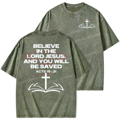 Believe In The Lord Christian Washed T-Shirt