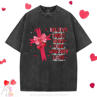 Believe Like Mary Christian Washed T-Shirt