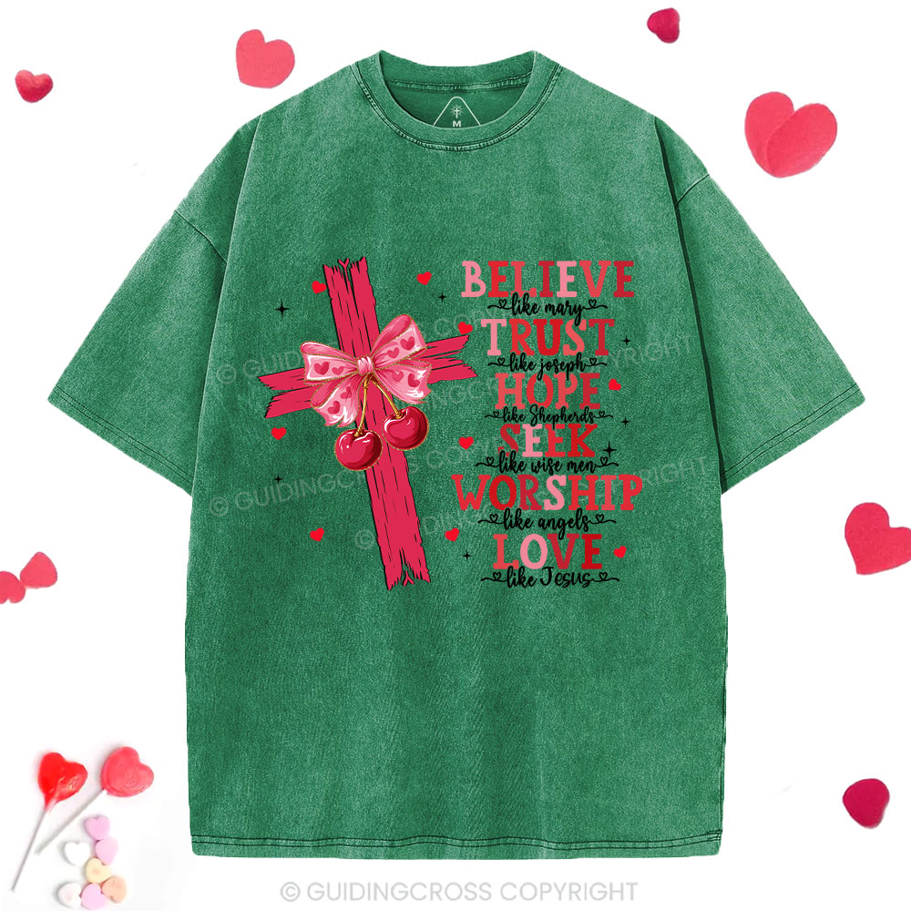 Believe Like Mary Christian Washed T-Shirt