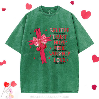 Believe Like Mary Christian Washed T-Shirt