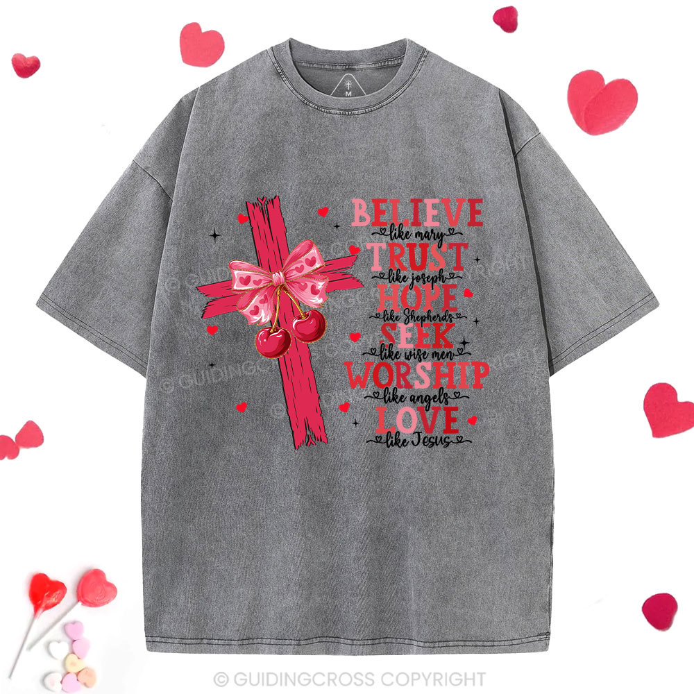 Believe Like Mary Christian Washed T-Shirt