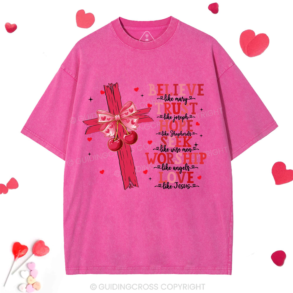 Believe Like Mary Christian Washed T-Shirt
