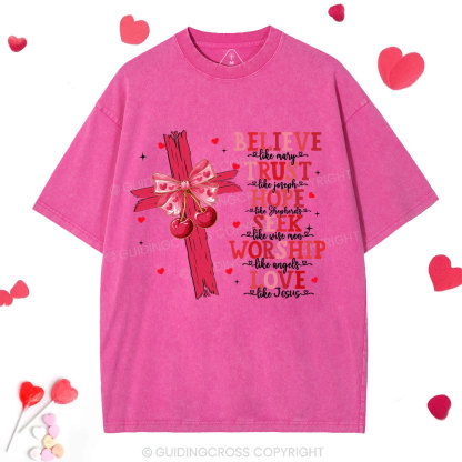 Believe Like Mary Christian Washed T-Shirt