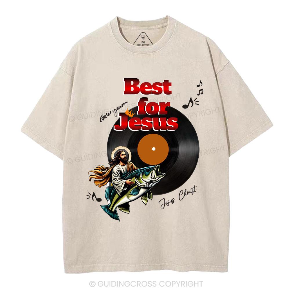 Best For Jesus Christian Washed T-Shirt