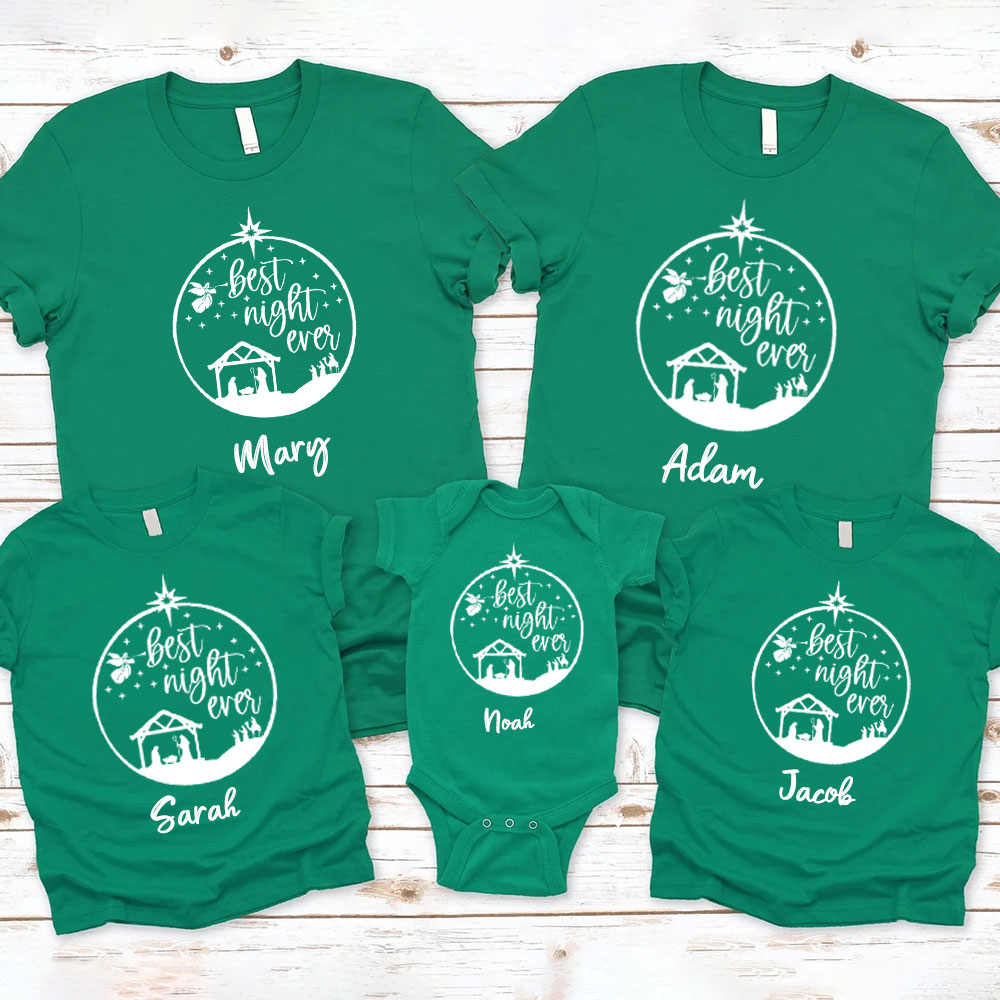 Best Night Ever Christmas Family Matching Shirts