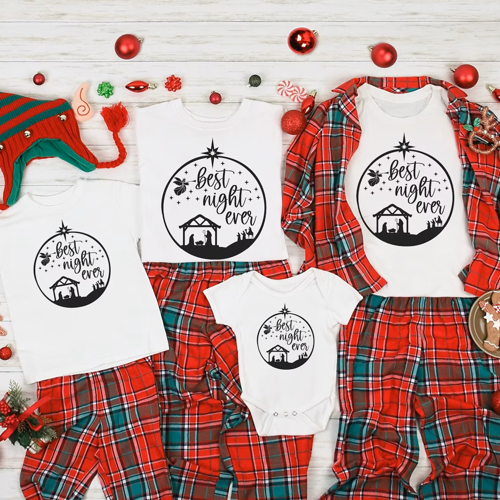 Best Night Ever Christmas Family Matching Shirts