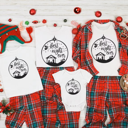 Best Night Ever Christmas Family Matching Shirts