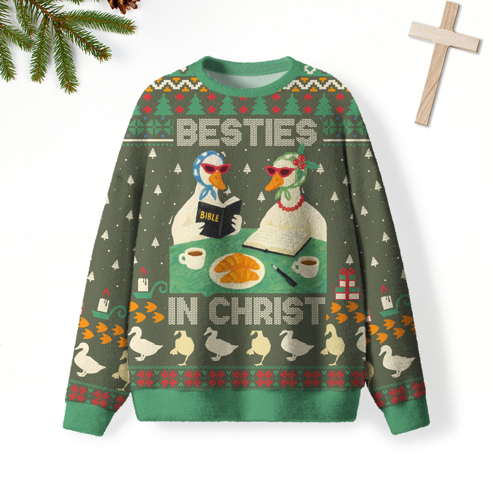 Besties In Christ Christian Lightweight Sweater