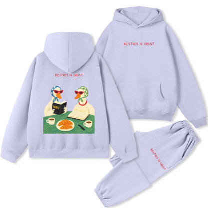 Besties In Christ Christian Premium Fleece Hoodie Set