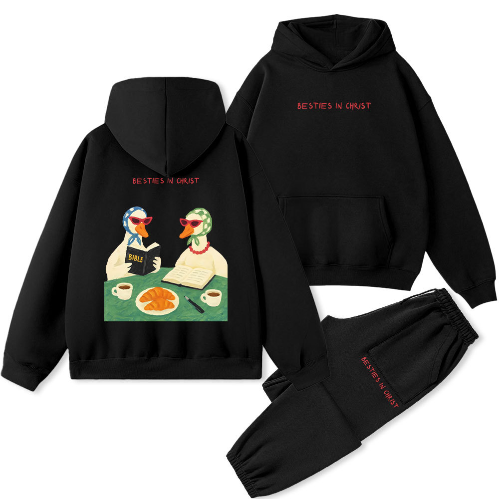 Besties In Christ Christian Premium Fleece Hoodie Set