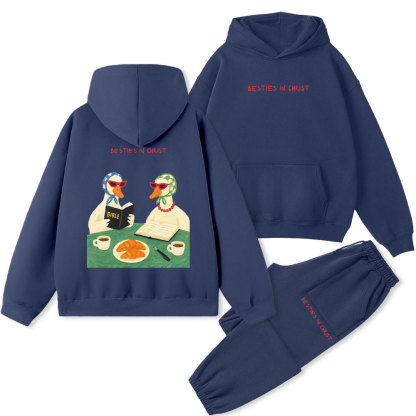 Besties In Christ Christian Premium Fleece Hoodie Set