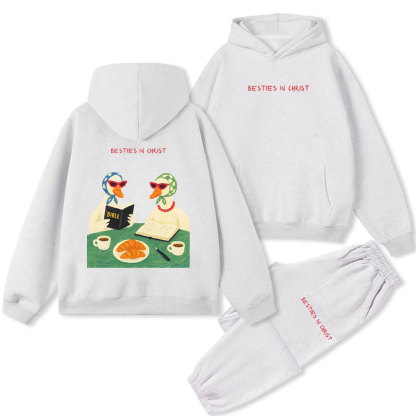 Besties In Christ Christian Premium Fleece Hoodie Set