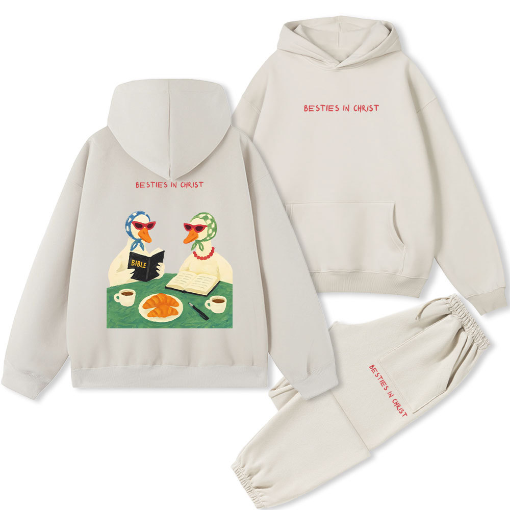 Besties In Christ Christian Premium Fleece Hoodie Set