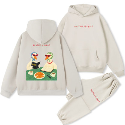 Besties In Christ Christian Premium Fleece Hoodie Set