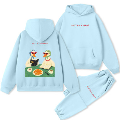 Besties In Christ Christian Premium Fleece Hoodie Set