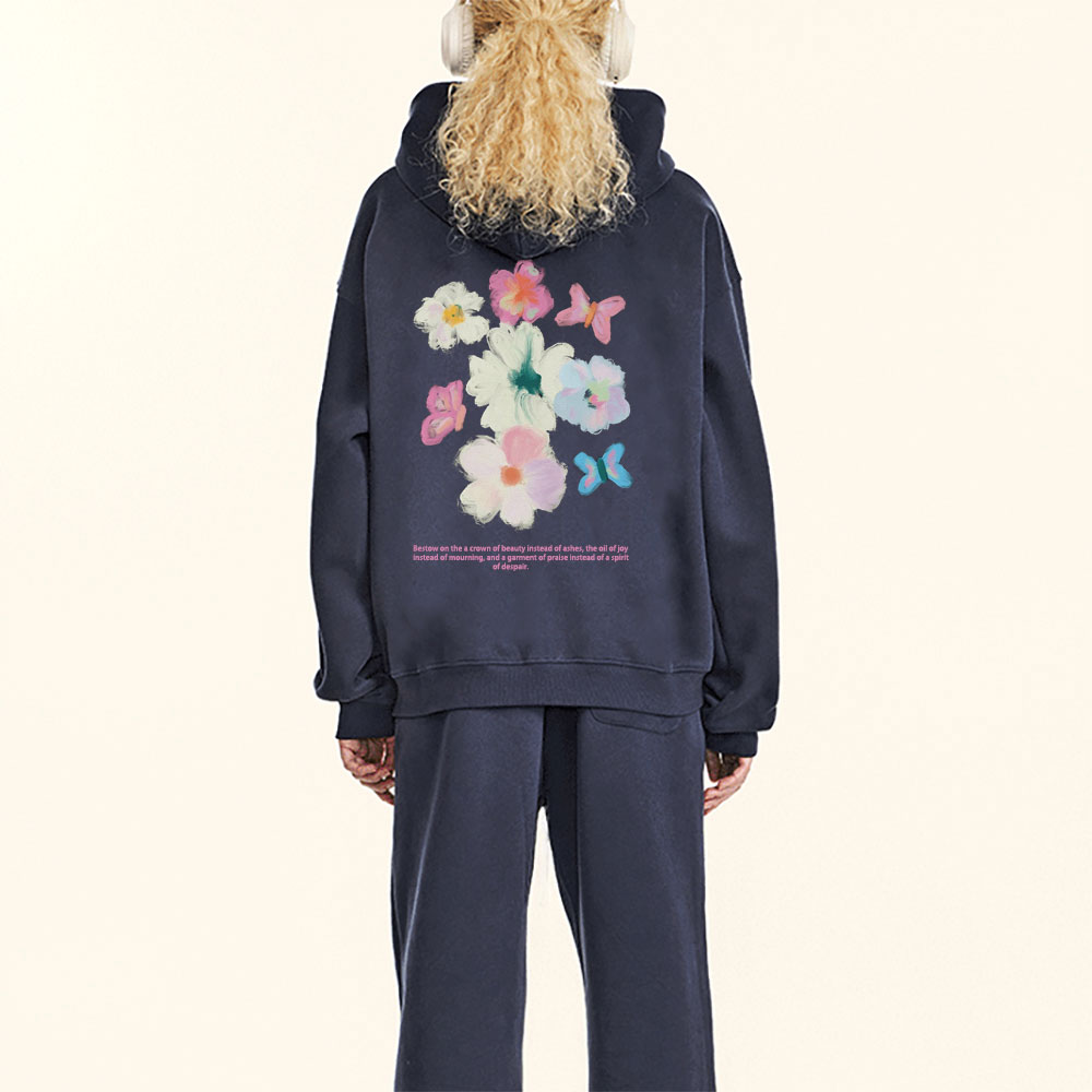 Bestow On The A Crown Of Beauty Christian Fleece Hoodie Set