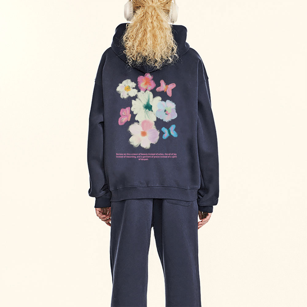 Bestow On The A Crown Of Beauty Christian Fleece Hoodie Set