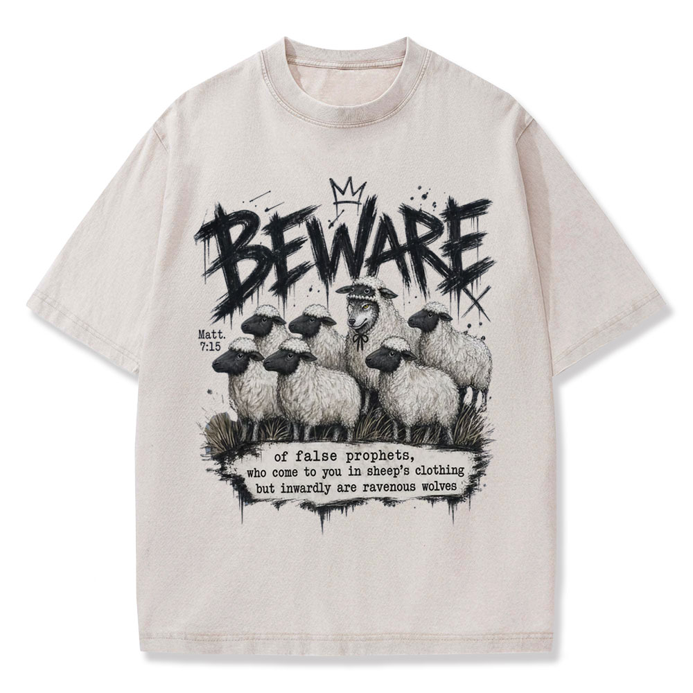 Beware Of False Prophets Christian Washed T-Shirt
