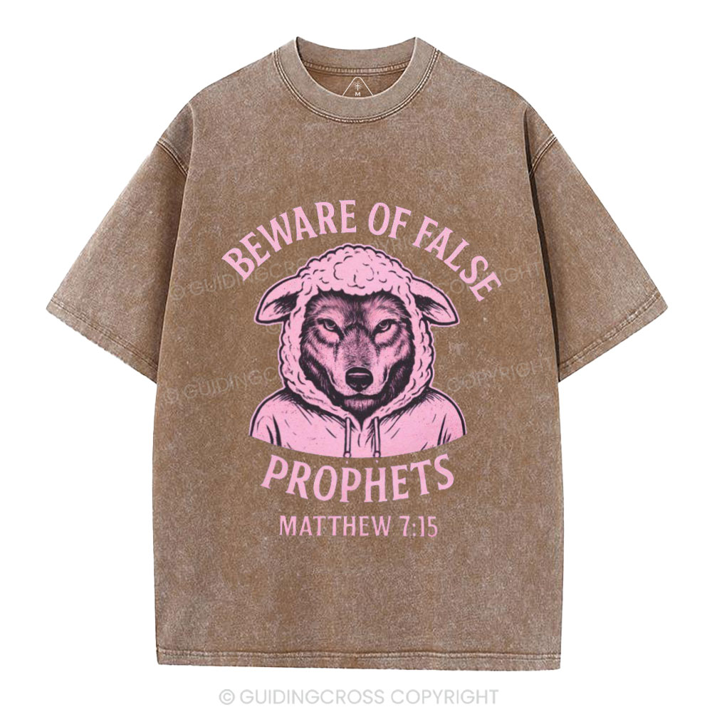 Beware Of False Prophets Christian Washed T-Shirt