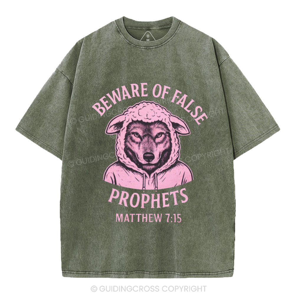 Beware Of False Prophets Christian Washed T-Shirt