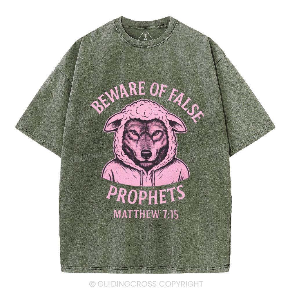 Beware Of False Prophets Christian Washed T-Shirt