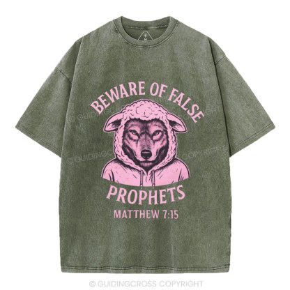 Beware Of False Prophets Christian Washed T-Shirt