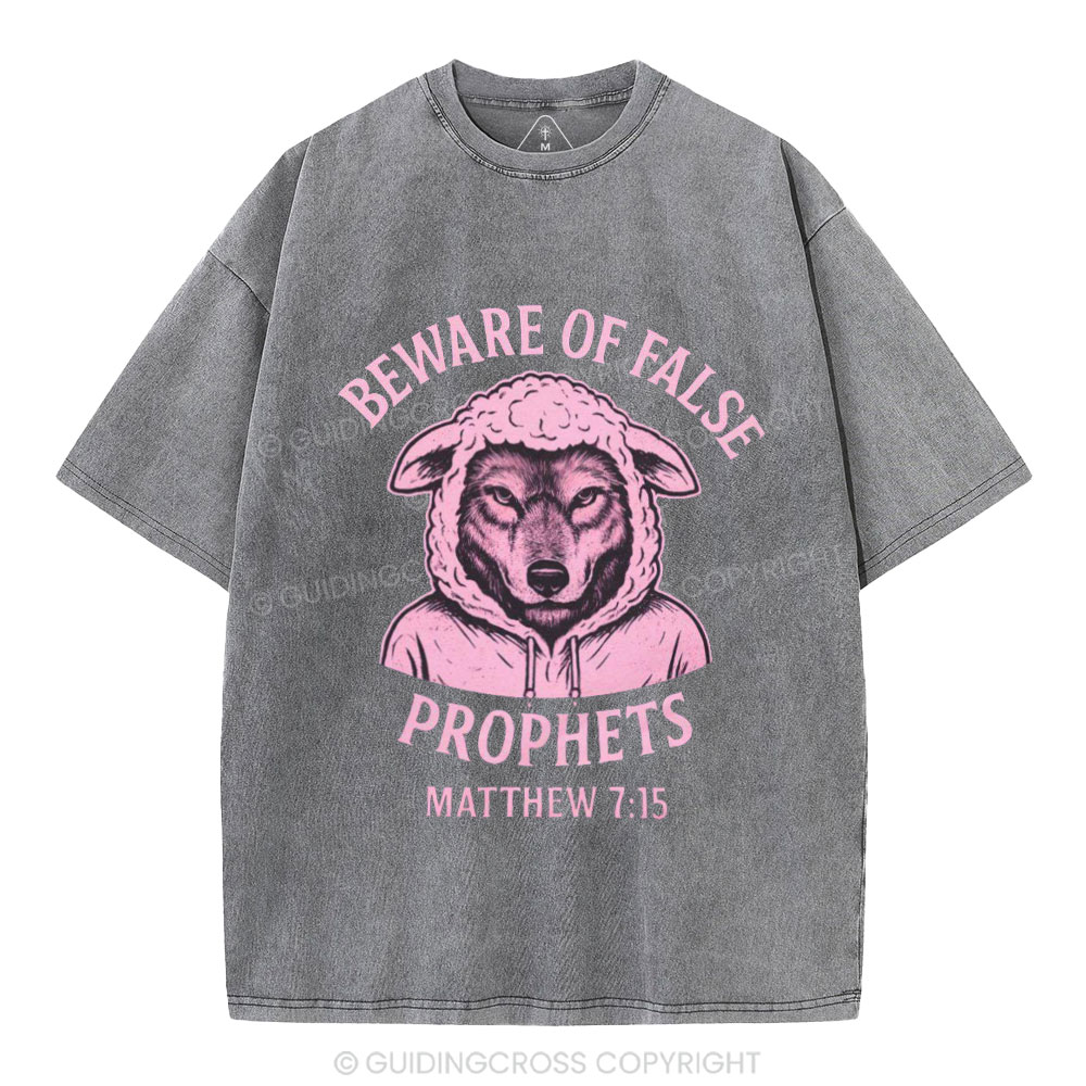 Beware Of False Prophets Christian Washed T-Shirt