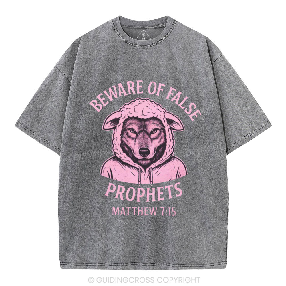 Beware Of False Prophets Christian Washed T-Shirt