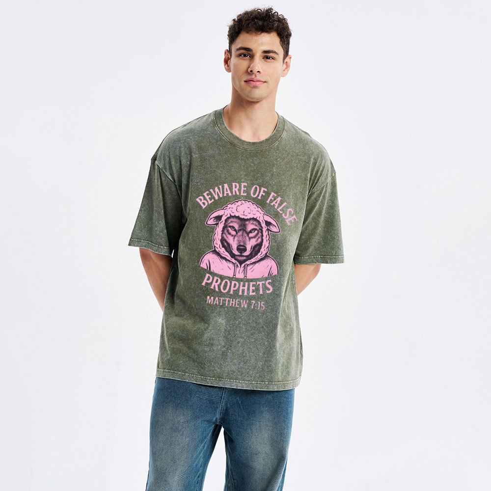 Beware Of False Prophets Christian Washed T-Shirt