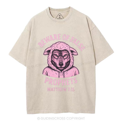 Beware Of False Prophets Christian Washed T-Shirt