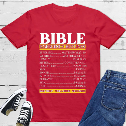 Bible Emergency Hotlines Christian T-Shirt