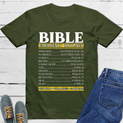 Bible Emergency Hotlines Christian T-Shirt