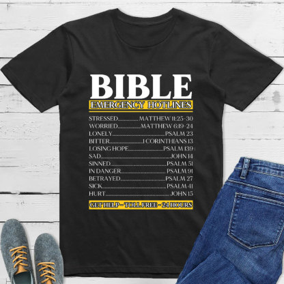 Bible Emergency Hotlines Christian T-Shirt