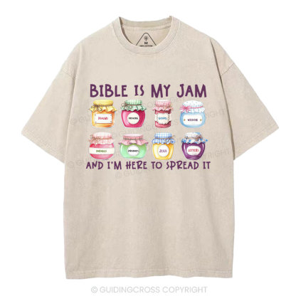 Bible Is My Jam Christian Washed T-Shirt