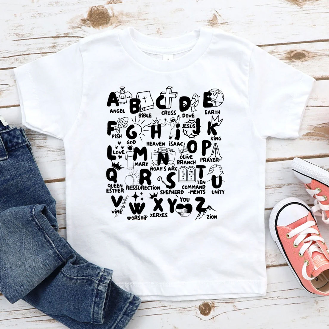 Biblical Alphabet Christian Kid T-Shirt