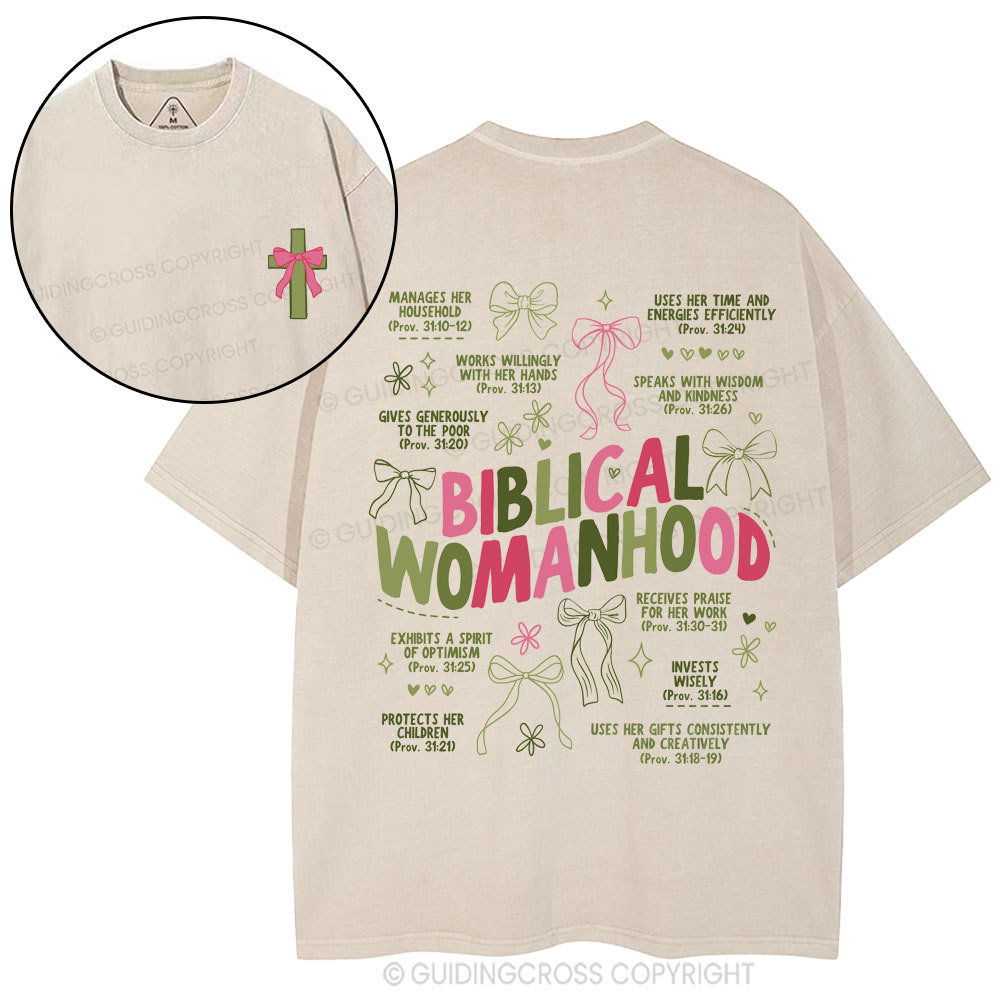 Biblical Womanhood Christian Washed T-Shirt