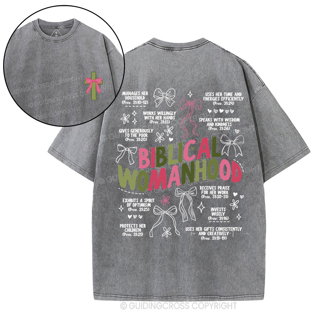 Biblical Womanhood Christian Washed T-Shirt