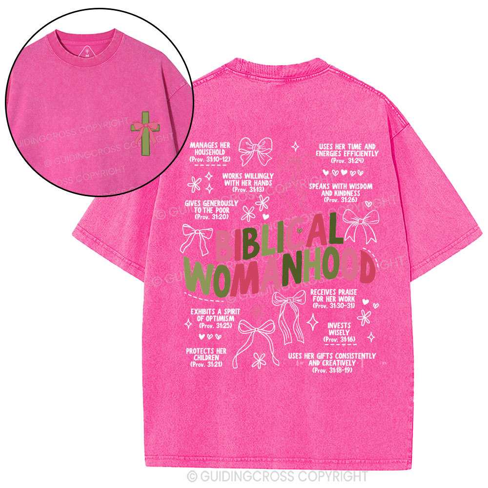 Biblical Womanhood Christian Washed T-Shirt