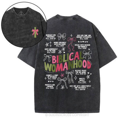 Biblical Womanhood Christian Washed T-Shirt