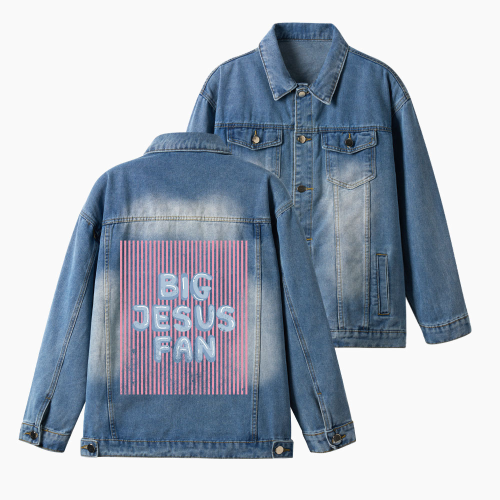 Big Jesus Fan Christian Denim Jacket