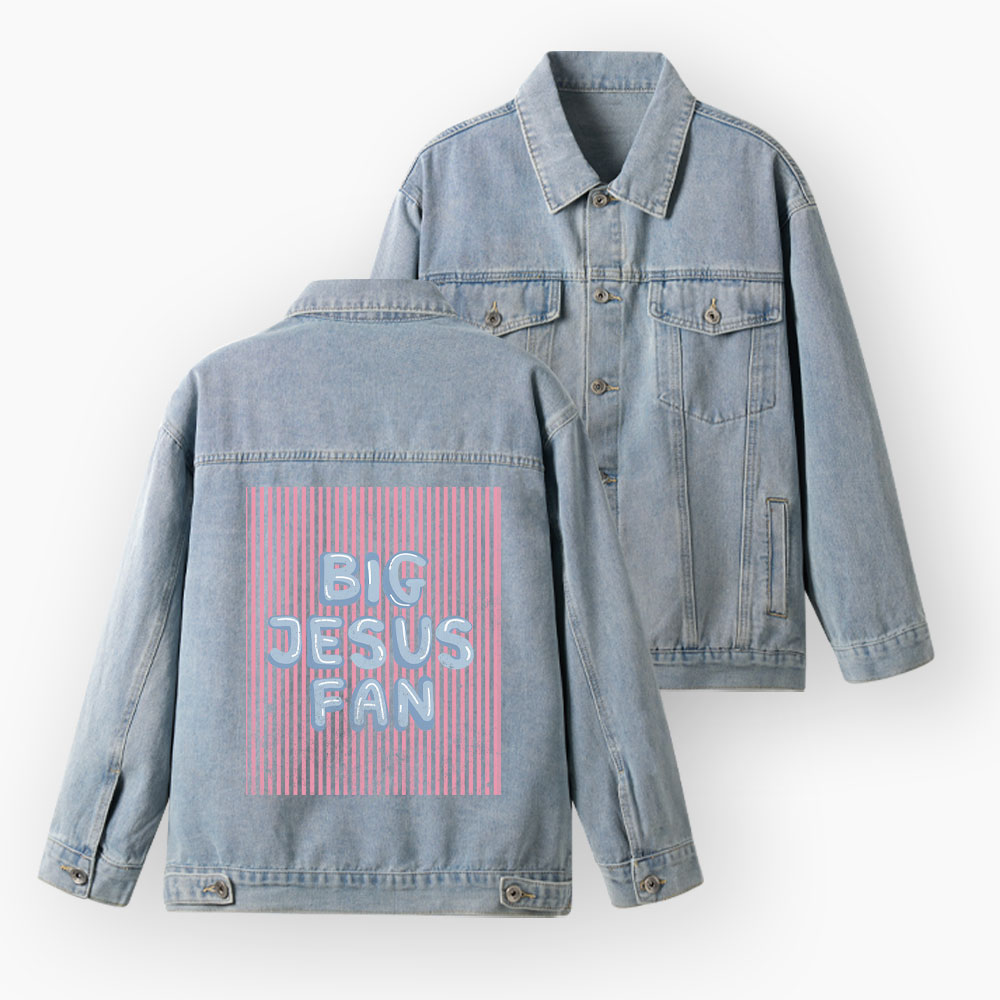 Big Jesus Fan Christian Denim Jacket