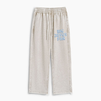 Big Jesus Fan Christian Washed Sweatpants