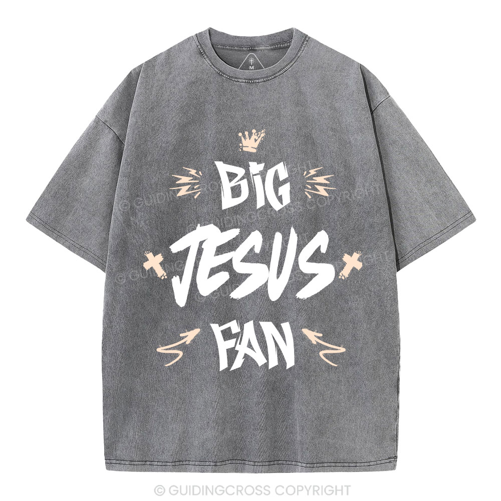 Big Jesus Fan Christian Washed T-Shirt