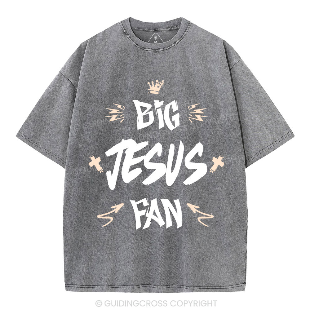 Big Jesus Fan Christian Washed T-Shirt