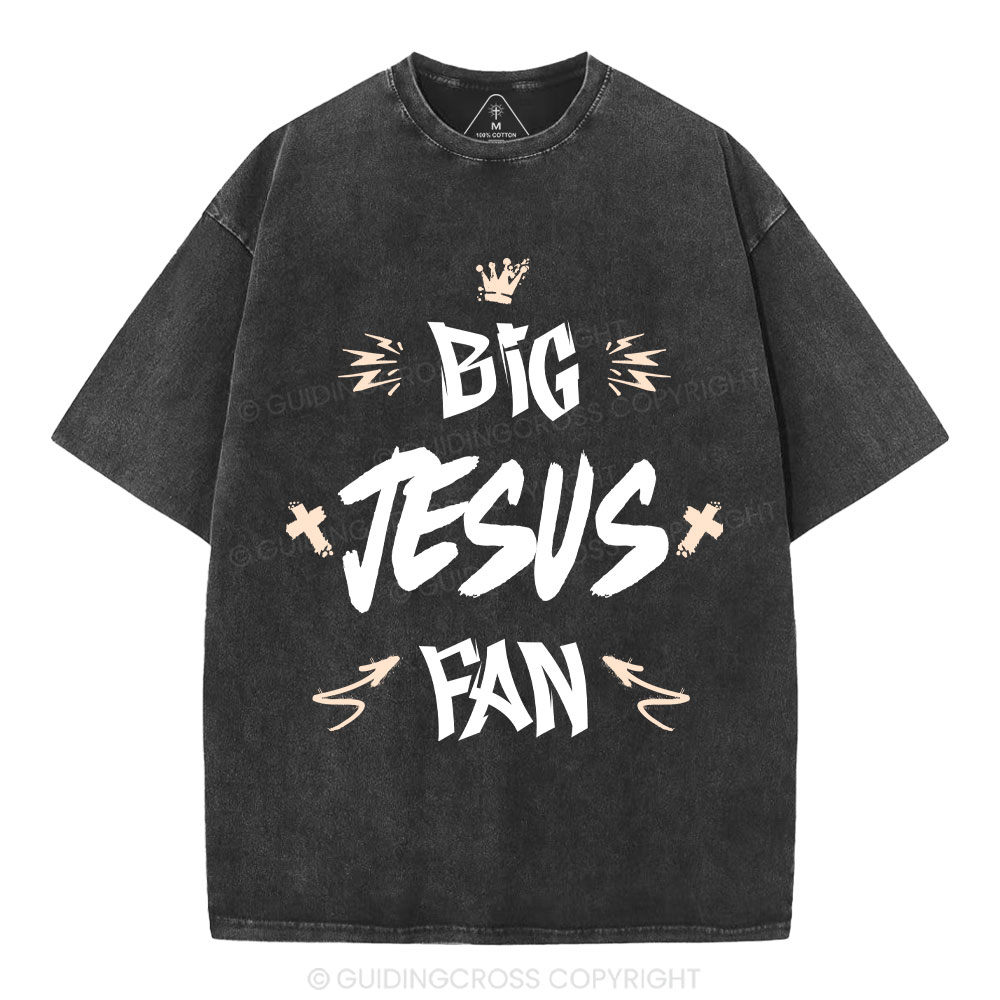 Big Jesus Fan Christian Washed T-Shirt